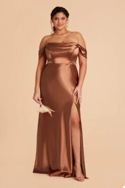 Mia Shiny Satin Convertible Dress - Rust -Wedding Dress Store rust mia plus size convertible satin bridesmaid dress 01 97f684b5 a270 4033 a4d8 beffd5e90d11