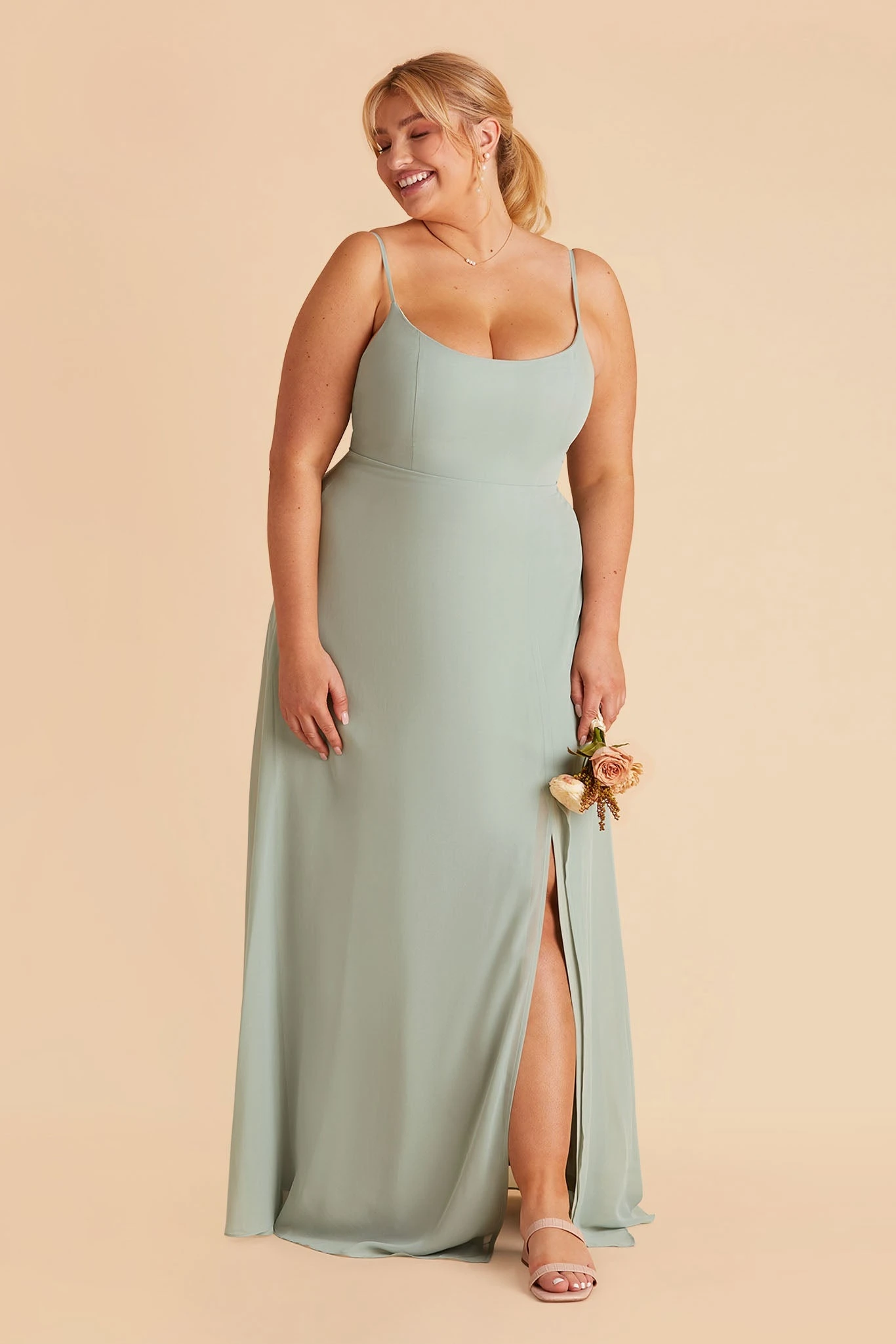 Amy Chiffon Dress - Sage 4 Amy Chiffon Dress - Sage - Image 2