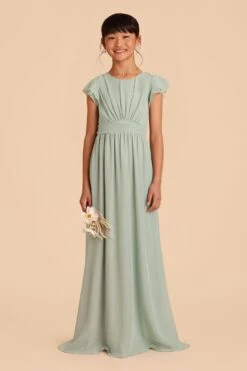 Celine Junior Dress - Sage -Wedding Dress Store sage celine junior bridesmaid dress 01