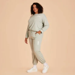 Crew Neck Sweatshirt - Sage -Wedding Dress Store sage crewneck plus size loungewear 02 5c91dac4 fb98 4d39 9ccc f837c9d41591