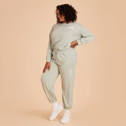 Crew Neck Sweatshirt - Sage -Wedding Dress Store sage crewneck plus size loungewear 04 1171a0e1 3e02 4637 9d73 7a97ab417725