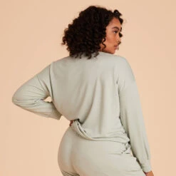 Crew Neck Sweatshirt - Sage -Wedding Dress Store sage crewneck plus size loungewear 05 41bf2363 4f2d 4d43 9f7b a5c9f9096479