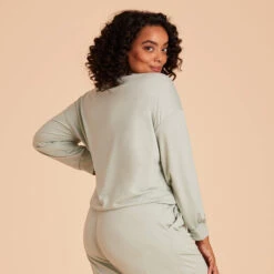Crew Neck Sweatshirt - Sage -Wedding Dress Store sage crewneck plus size loungewear 06 92e291b9 a88e 4603 9764 62c67dfc2b2d