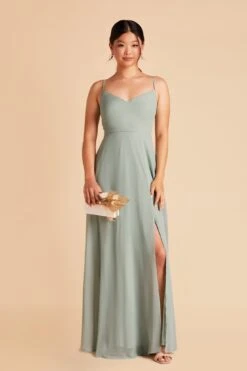Devin Convertible Dress - Sage -Wedding Dress Store sage devin convertible slit chiffon bridesmaid dress 03