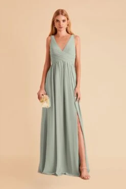 Laurie Empire Dress - Sage -Wedding Dress Store sage laurie maternity chiffon bridesmaid dress 05