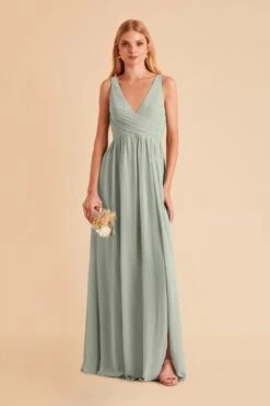 Laurie Empire Dress - Sage -Wedding Dress Store sage laurie maternity chiffon bridesmaid dress 06