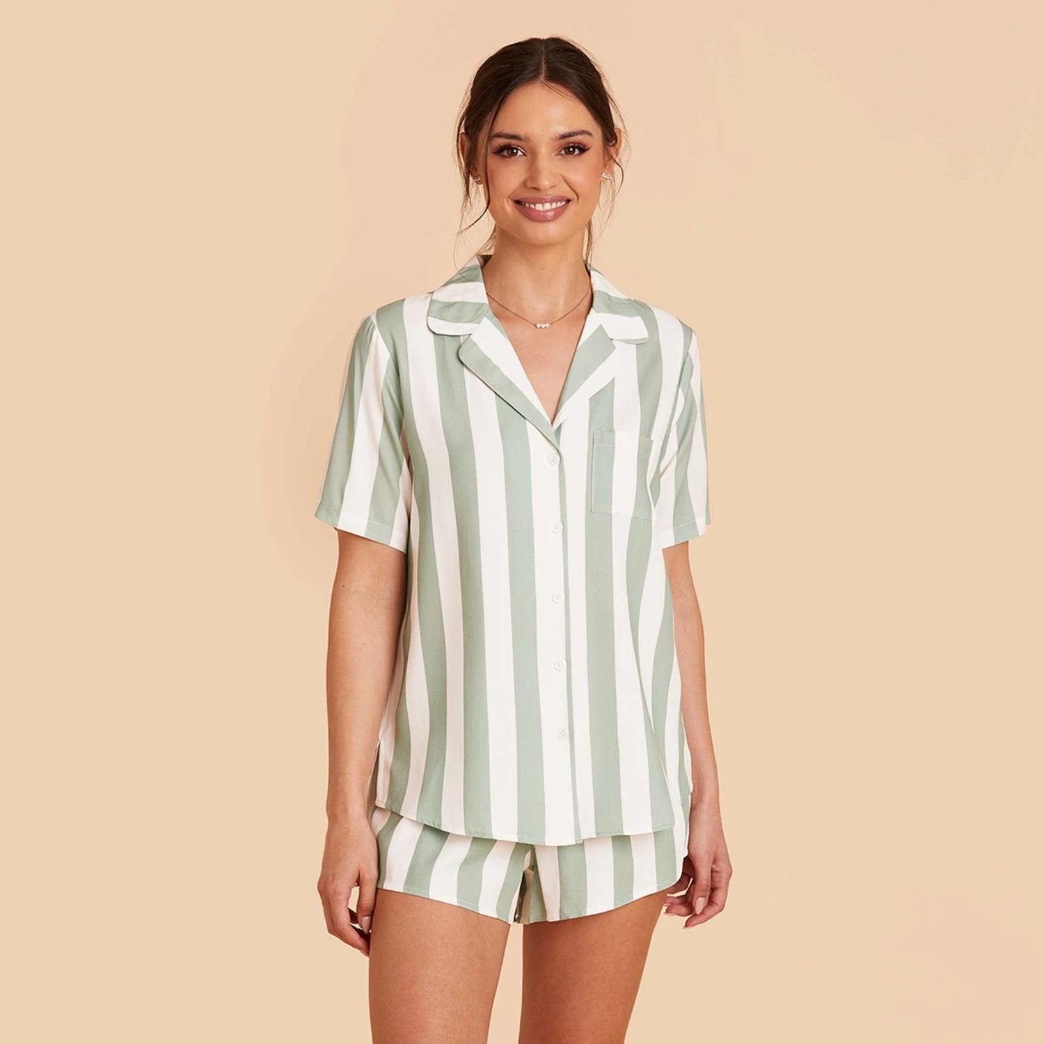 Eddie Pajama Set - Sage Stripe 9 Eddie Pajama Set - Sage Stripe - Image 7