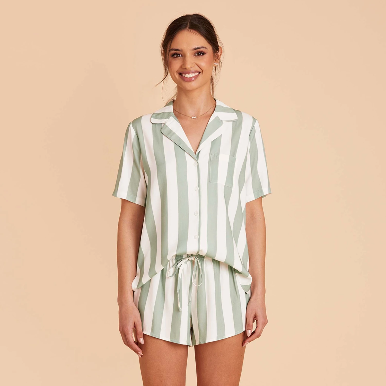 Eddie Pajama Set - Sage Stripe 10 Eddie Pajama Set - Sage Stripe - Image 8