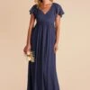 Hannah Empire Dress - Slate Blue -Wedding Dress Store slate blue hannah bridesmaid dress 03