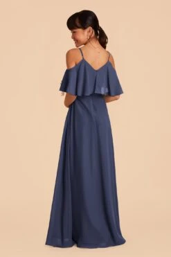 Janie Convertible Junior Dress - Slate Blue -Wedding Dress Store slate blue janie convertible junior bridesmaid dress 01