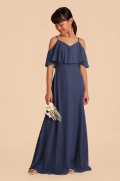 Janie Convertible Junior Dress - Slate Blue -Wedding Dress Store slate blue janie convertible junior bridesmaid dress 05
