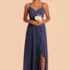 Theresa Chiffon Dress - Slate Blue -Wedding Dress Store slate blue theresa convertible slit bridesmaid dress 02