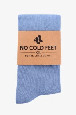 Solid Groomsmen Socks By No Cold Feet - Dusty Blue -Wedding Dress Store solid dusty blue groomsmen socks no cold feet 03