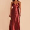 Cindy Shiny Satin Dress - Spice -Wedding Dress Store spice cindy satin bridesmaid dress 03