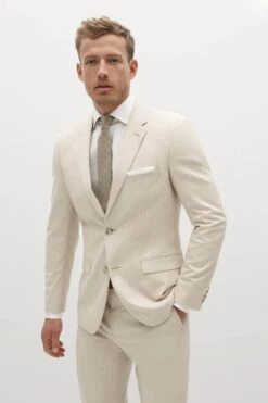 Tan Groomsman Suit By SuitShop -Wedding Dress Store tan suitshop groomsmen suit jacket 03