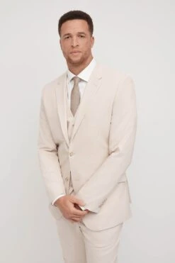 Tan Groomsman Suit By SuitShop -Wedding Dress Store tan suitshop groomsmen suit jacket 08