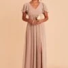 Hannah Empire Dress - Taupe -Wedding Dress Store taupe hannah bridesmaid dress 03