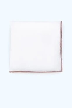 Jason Shoestring Piped Pocket Square - Taupe