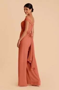 Gigi Convertible Jumpsuit - Terracotta -Wedding Dress Store terracotta gigi convertible bridesmaid jumpsuit 04