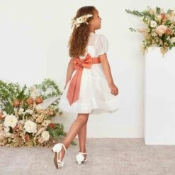Liz Flower Girl Sash - Terracotta 13 Liz Flower Girl Sash - Terracotta -Wedding Dress Store terracotta liz flower girl sash 03
