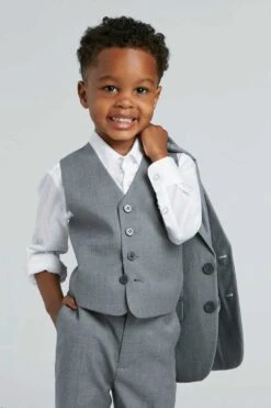 Textured Gray Kids Suit By SuitShop