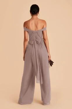 Gigi Convertible Jumpsuit - Toffee -Wedding Dress Store toffee gigi convertible slit bridesmaid jumpsuit 03