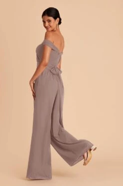 Gigi Convertible Jumpsuit - Toffee -Wedding Dress Store toffee gigi convertible slit bridesmaid jumpsuit 04