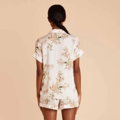 Jonny Floral Pajama Set - White Floral Meadow -Wedding Dress Store white jonny floral pj set bridesmaid pajamas 04