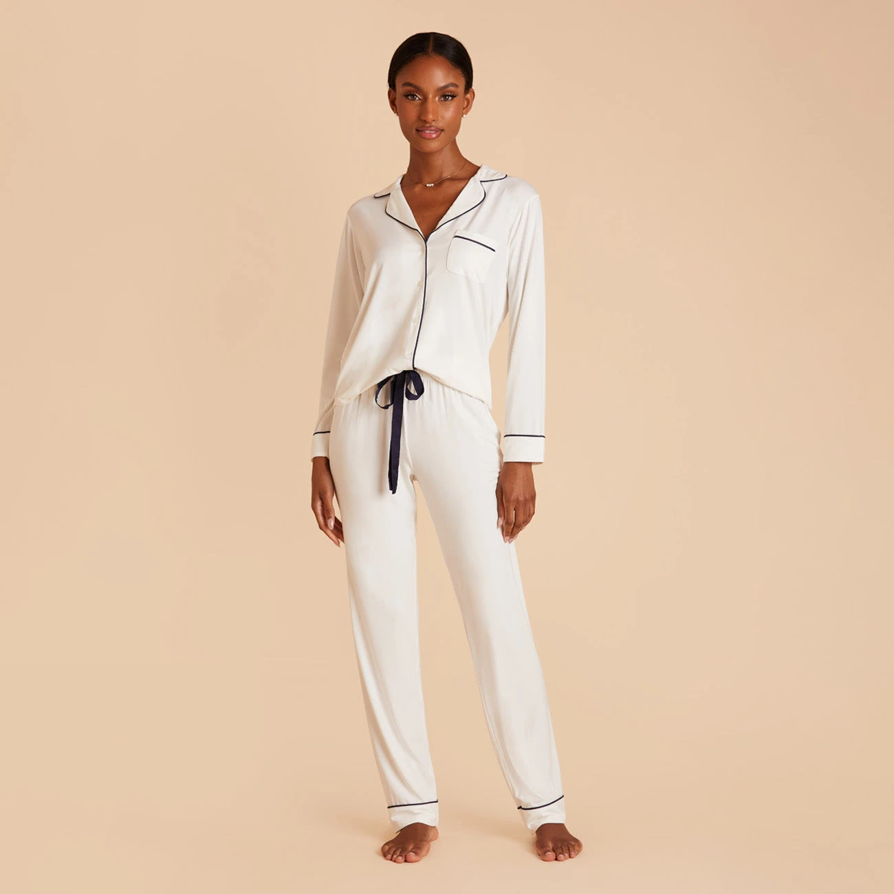 Jonny Long Sleeve Pajama And Pants Set - Ivory 7 Jonny Long Sleeve Pajama And Pants Set - Ivory - Image 5