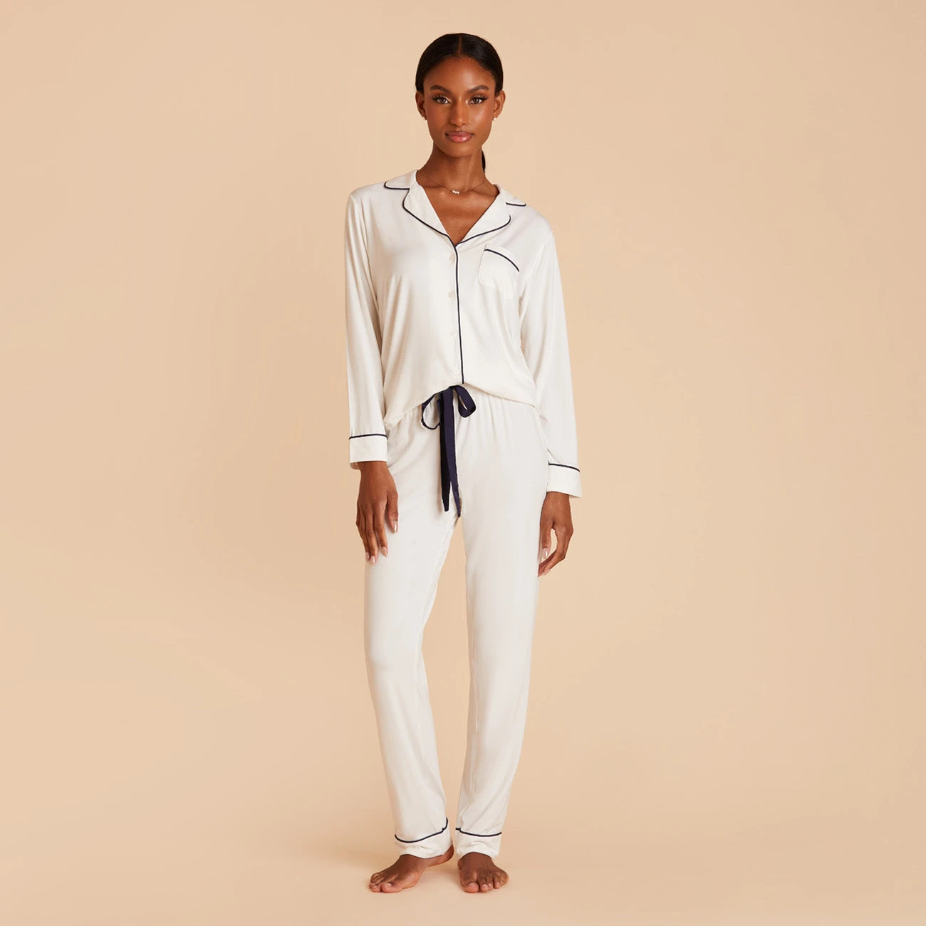 Jonny Long Sleeve Pajama And Pants Set - Ivory 8 Jonny Long Sleeve Pajama And Pants Set - Ivory - Image 6